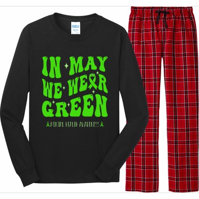 In May We Wear Green Mental Health Awareness Long Sleeve Pajama Set