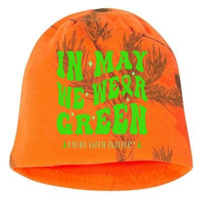 In May We Wear Green Mental Health Awareness Kati - Camo Knit Beanie