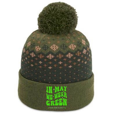 In May We Wear Green Mental Health Awareness The Baniff Cuffed Pom Beanie