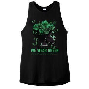 In May We Wear Green Mental Health Awareness Ladies PosiCharge Tri-Blend Wicking Tank