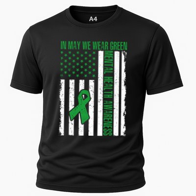 In May We Wear Green Ribbon Us Flag Tal Health Awareness Cute Gift Cooling Performance Crew T-Shirt