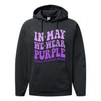 In May We Wear Purple Lupus Awareness Month Groovy  Performance Fleece Hoodie