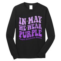 In May We Wear Purple Lupus Awareness Month Groovy  Long Sleeve Shirt