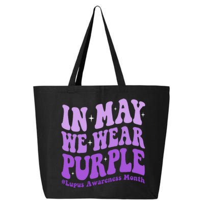 In May We Wear Purple Lupus Awareness Month Groovy  25L Jumbo Tote