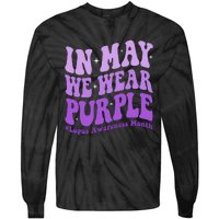 In May We Wear Purple Lupus Awareness Month Groovy  Tie-Dye Long Sleeve Shirt