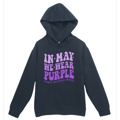 In May We Wear Purple Lupus Awareness Month Groovy  Urban Pullover Hoodie