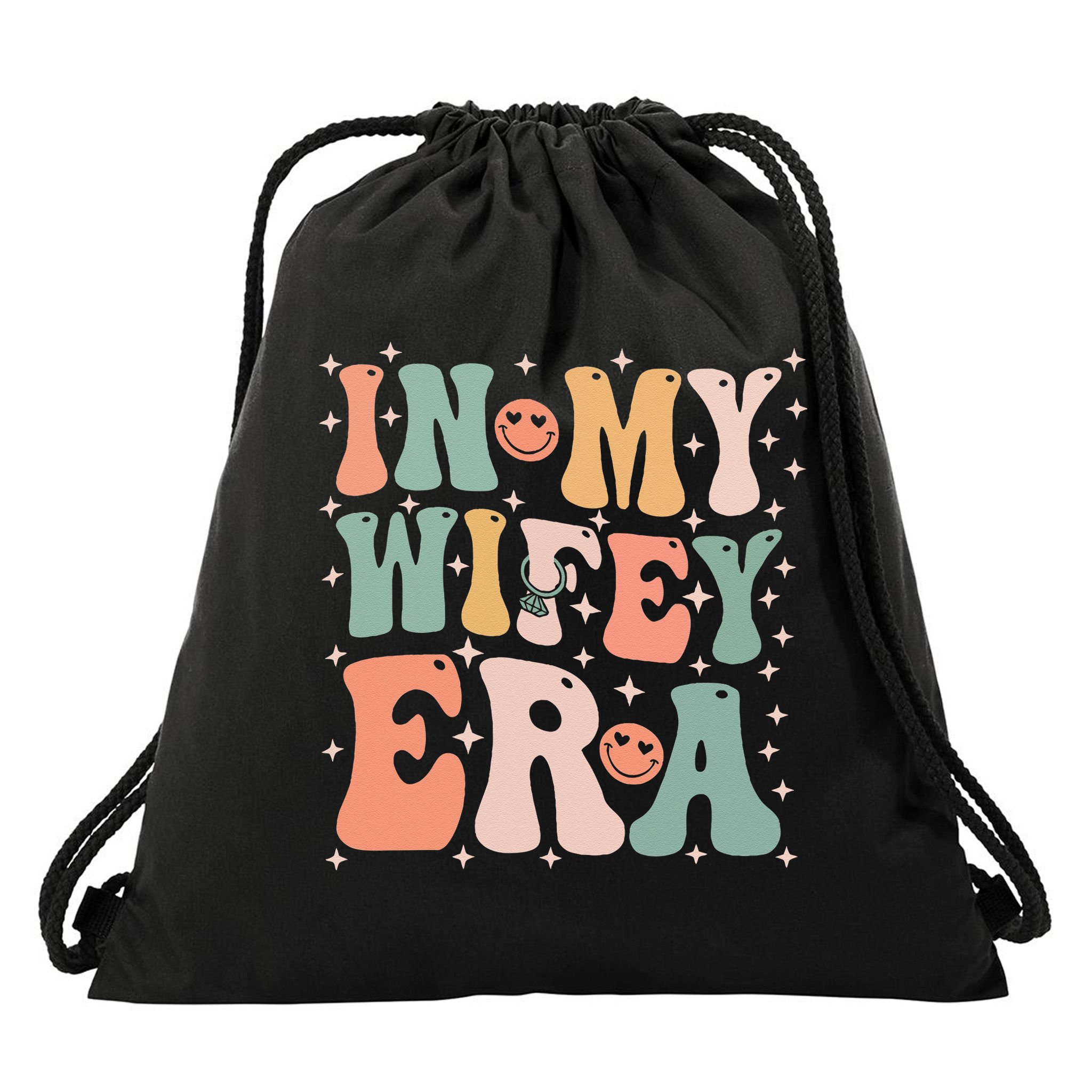 In My Wifey Era In My Engagement Era Bride To Be Fiance Drawstring Bag
