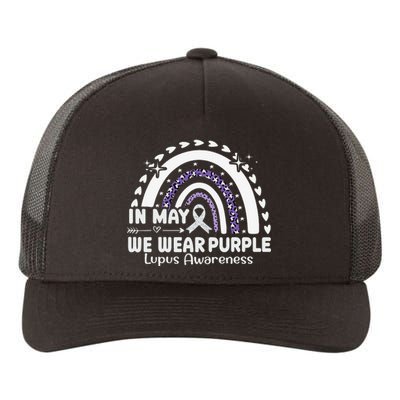 In May We Wear Purple Lupus Awareness Month ribbon 's Yupoong Adult 5-Panel Trucker Hat