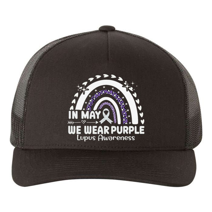 In May We Wear Purple Lupus Awareness Month ribbon 's Yupoong Adult 5-Panel Trucker Hat