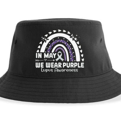 In May We Wear Purple Lupus Awareness Month ribbon 's Sustainable Bucket Hat