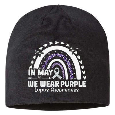 In May We Wear Purple Lupus Awareness Month ribbon 's Sustainable Beanie