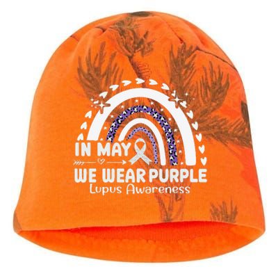 In May We Wear Purple Lupus Awareness Month ribbon 's Kati - Camo Knit Beanie