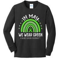 In May We Wear Green Mental Health Awareness Kids Long Sleeve Shirt