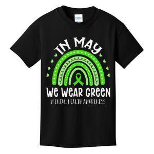 In May We Wear Green Mental Health Awareness Kids T-Shirt