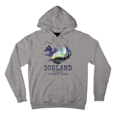 Iceland Map with Fire Tall Hoodie