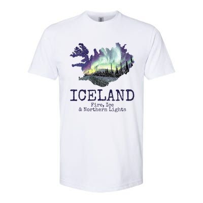 Iceland Map with Fire Softstyle CVC T-Shirt