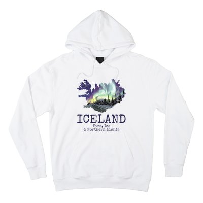 Iceland Map with Fire Hoodie