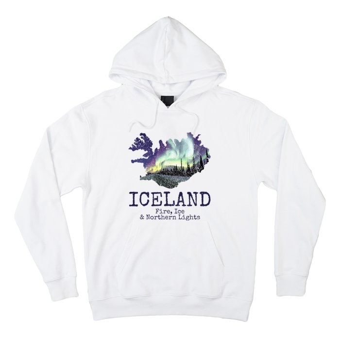 Iceland Map with Fire Hoodie