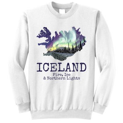 Iceland Map with Fire Sweatshirt