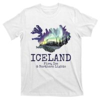 Iceland Map with Fire T-Shirt