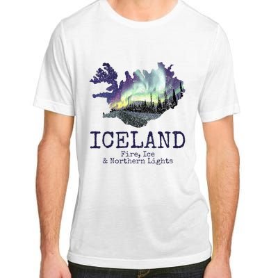 Iceland Map with Fire Adult ChromaSoft Performance T-Shirt