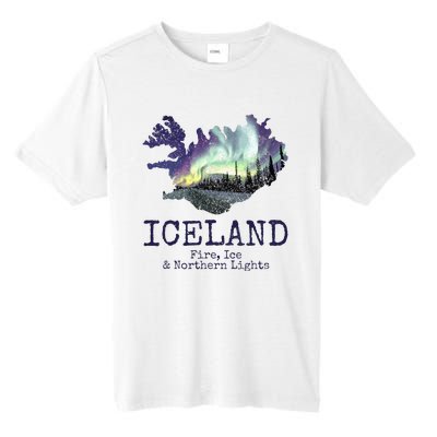 Iceland Map with Fire Tall Fusion ChromaSoft Performance T-Shirt