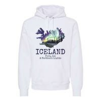 Iceland Map with Fire Premium Hoodie