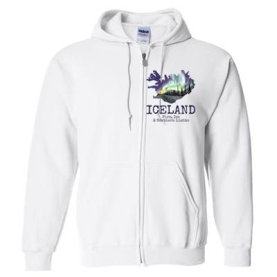 Iceland Map with Fire Full Zip Hoodie