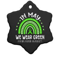 In May We Wear Green Mental Health Awareness Ceramic Star Ornament