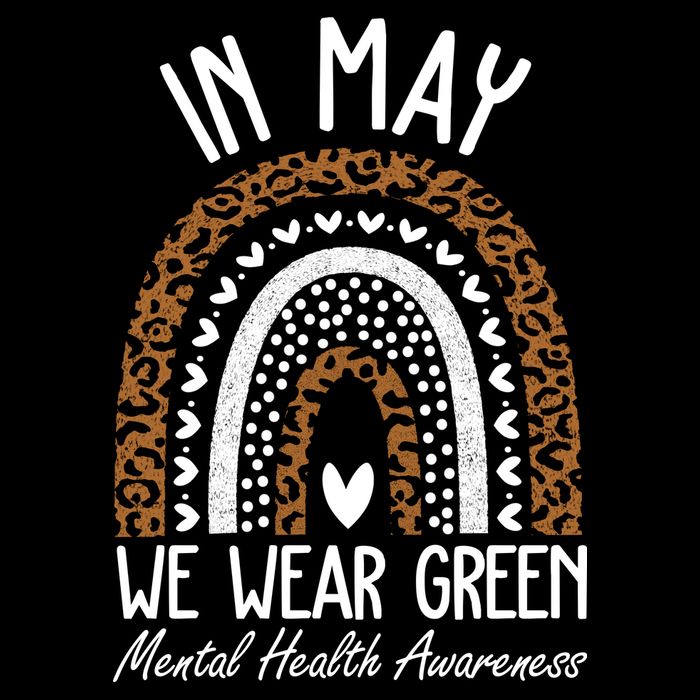 In May We Wear Green Mental Health Awareness Rainbow Women's Crop Top Tee