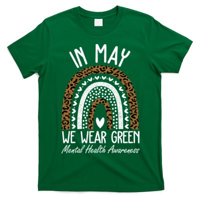 In May We Wear Green Mental Health Awareness Rainbow T-Shirt