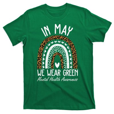 In May We Wear Green Mental Health Awareness Rainbow T-Shirt