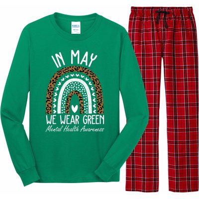 In May We Wear Green Mental Health Awareness Rainbow Long Sleeve Pajama Set