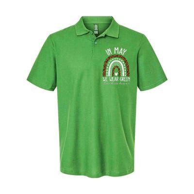 In May We Wear Green Mental Health Awareness Rainbow Softstyle Adult Sport Polo