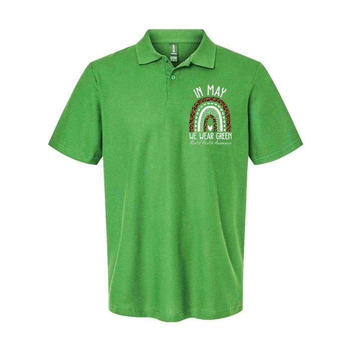 In May We Wear Green Mental Health Awareness Rainbow Softstyle Adult Sport Polo