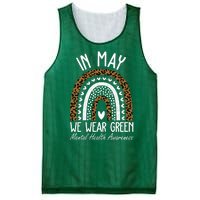 In May We Wear Green Mental Health Awareness Rainbow Mesh Reversible Basketball Jersey Tank