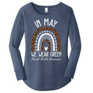 In May We Wear Green Mental Health Awareness Rainbow Women's Perfect Tri Tunic Long Sleeve Shirt