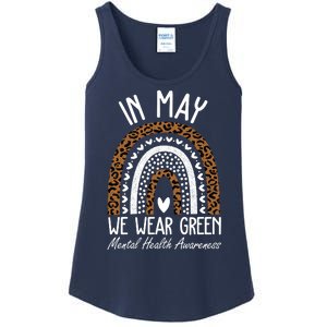 In May We Wear Green Mental Health Awareness Rainbow Ladies Essential Tank