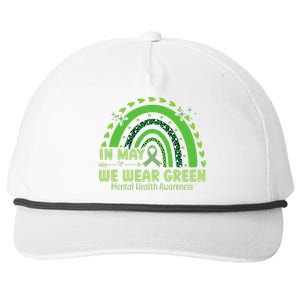 In May We Wear Green Semicolon Mental Health Awareness Month Snapback Five-Panel Rope Hat