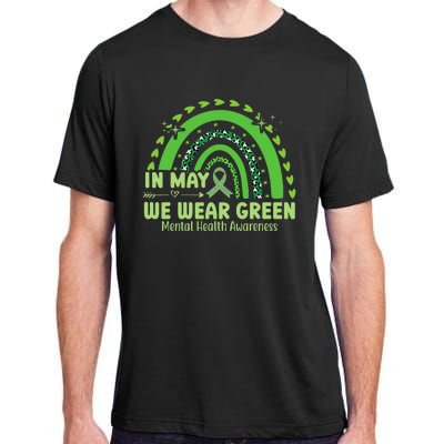 In May We Wear Green Semicolon Mental Health Awareness Month Adult ChromaSoft Performance T-Shirt