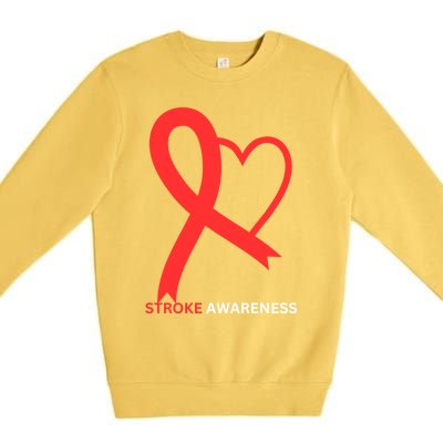 In May We Wear Red Stroke Awareness Month 2024 Gift Premium Crewneck Sweatshirt