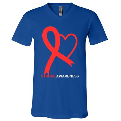 In May We Wear Red Stroke Awareness Month 2024 Gift V-Neck T-Shirt