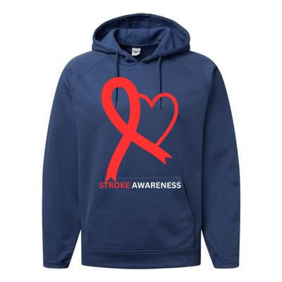 In May We Wear Red Stroke Awareness Month 2024 Gift Performance Fleece Hoodie