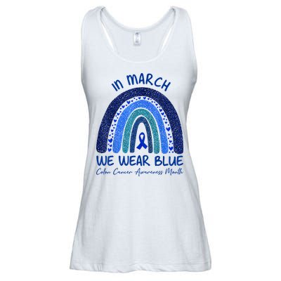 In March We Wear Blue Colon Cancer Awareness Month Ladies Essential Flowy Tank