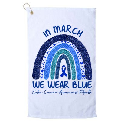 In March We Wear Blue Colon Cancer Awareness Month Golf Towel