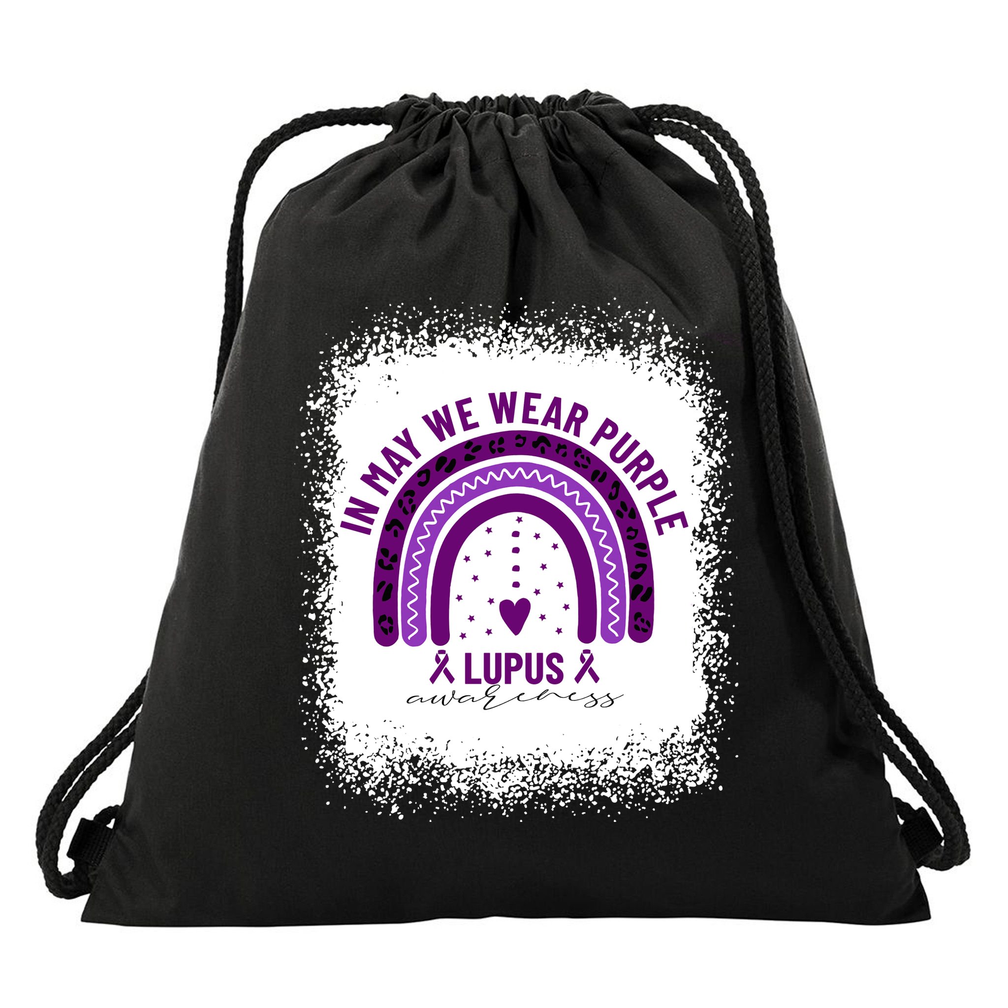 I May We Wear Purple Lupus Awareness Drawstring Bag