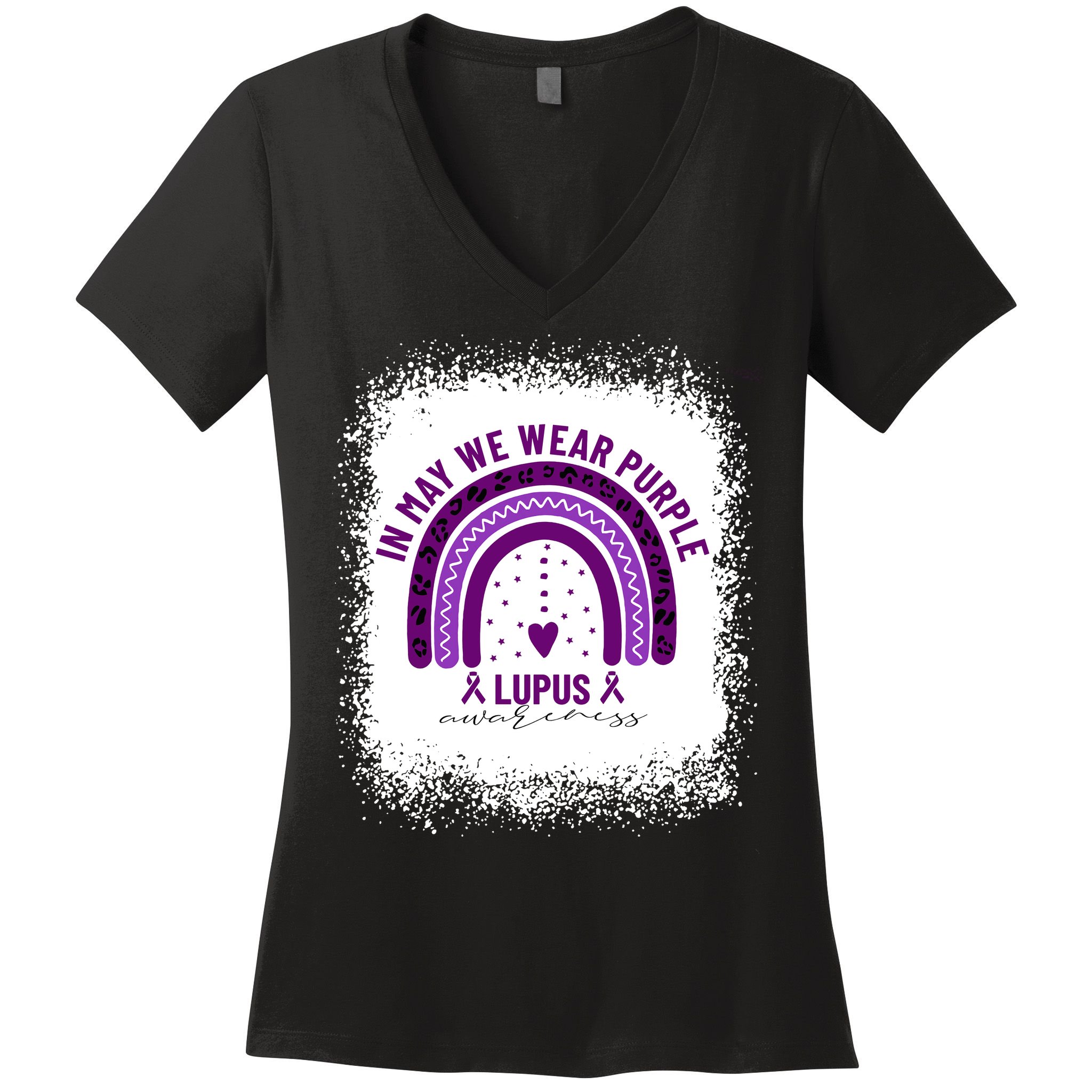I May We Wear Purple Lupus Awareness Women's V-Neck T-Shirt