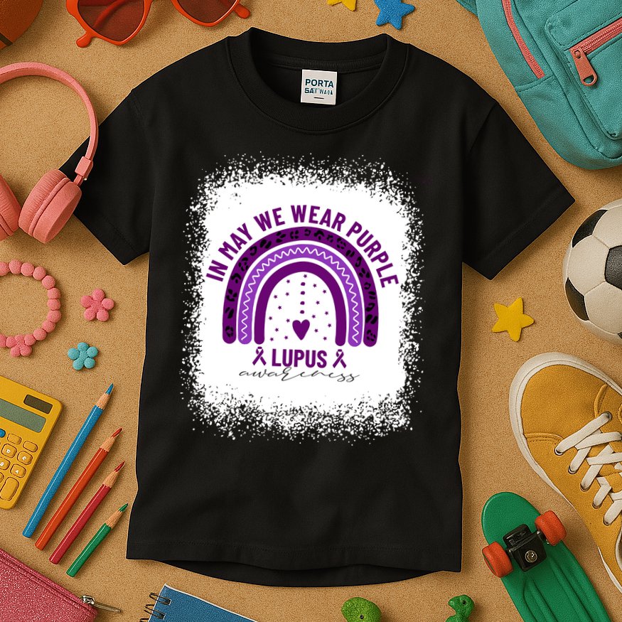 I May We Wear Purple Lupus Awareness Kids T-Shirt