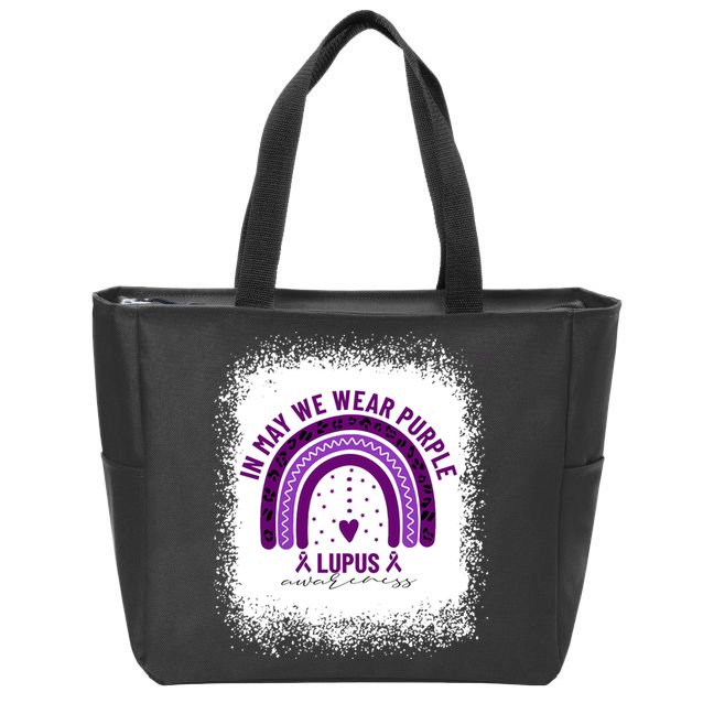 I May We Wear Purple Lupus Awareness Zip Tote Bag
