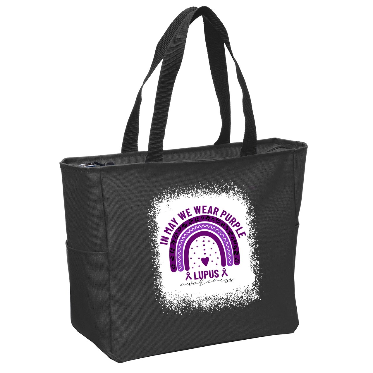 I May We Wear Purple Lupus Awareness Zip Tote Bag